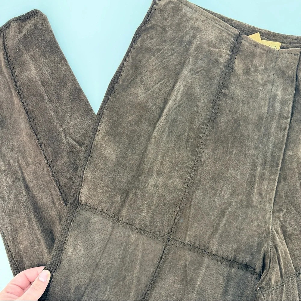 Suede Essentials Vintage Leather Patchwork Crotch… - image 3